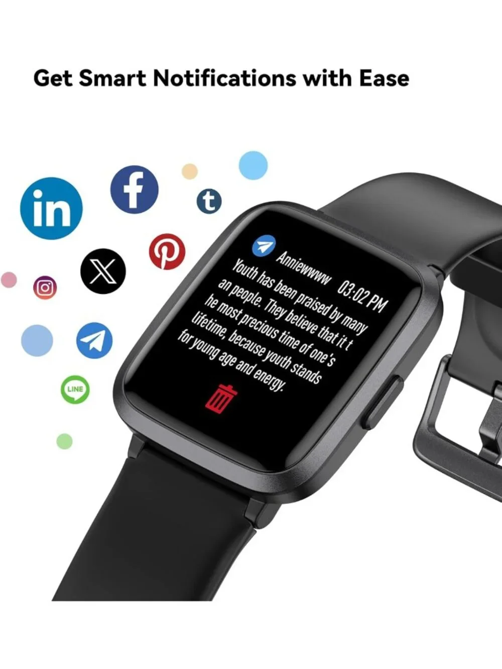 Heart Rate Fitness Tracker Watch - Activity & Pedometer Monitor for Workouts